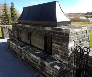 A designed fireplace for the back yard